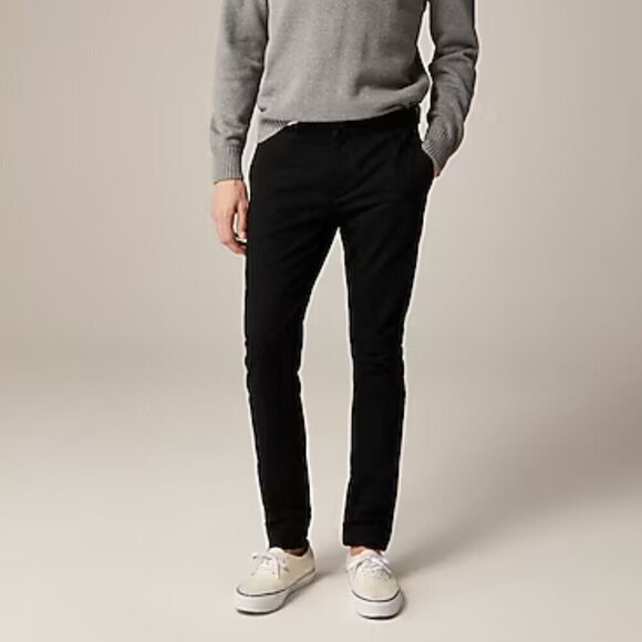 J. Crew Men's 250 Skinny Fit Pants Stretch Chino Black Size 30x30 NWOT - Picture 1 of 8